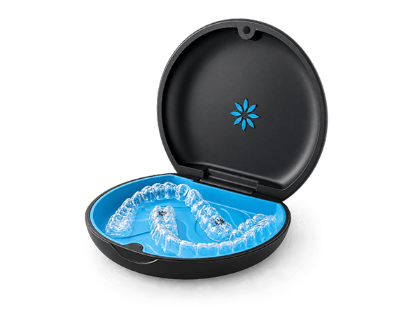 Invisalign clear aligners in their case